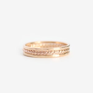 Gold Filled Stacking Rings Twist Ring and Thin Band Rings Set of 3 image 3