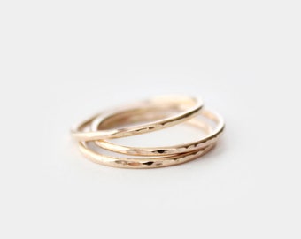 Gold Filled Stacking Rings - Thin Band Ring - Set of 3