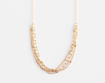 Multi Chain Necklace - 14k Gold Filled or Sterling Silver - James Necklace