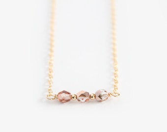 Beaded Necklace - Primrose - Champagne