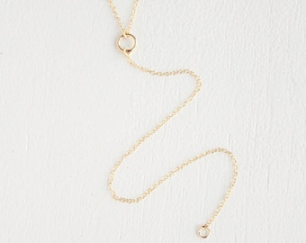 Halston Lariat Necklace - 14k gold filled or sterling silver