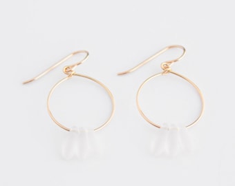 Petals Hoop Earrings - 14k Gold Filled or Sterling Silver - Petals