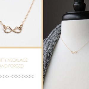 Tiny Infinity Necklace Hand Forged Figure Eight image 3