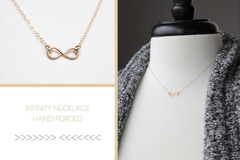 Tiny Infinity Necklace Hand Forged Figure Eight image 3