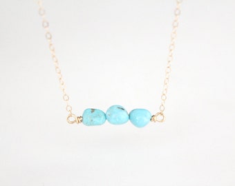 Turquoise Nugget Necklace - Layla