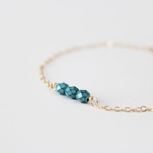 Beaded Bracelet Sweet Pea Turquoise Howlite image 2