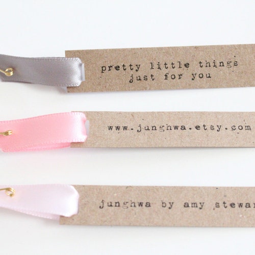 Custom Hang Tags With Satin Ribbon Set of 24 Etsy