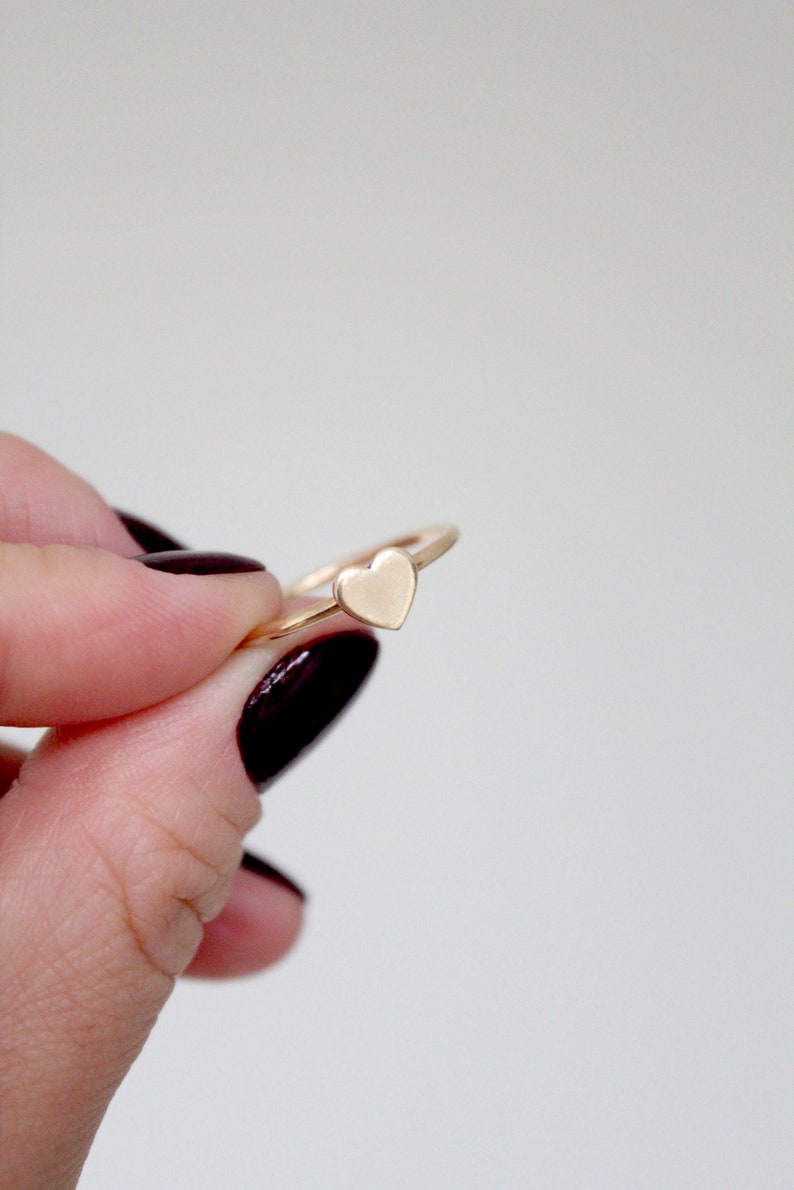 Tiny Heart Ring 14k Gold Filled Gemma zdjęcie 2