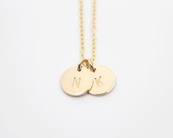 Petite Disc Necklace - 14k gold filled or sterling silver