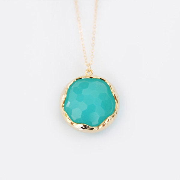 Mint Glass Pendant Necklace - Miabell