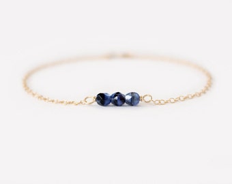 Beaded Bracelet - Sweet Pea - Lapis Blue