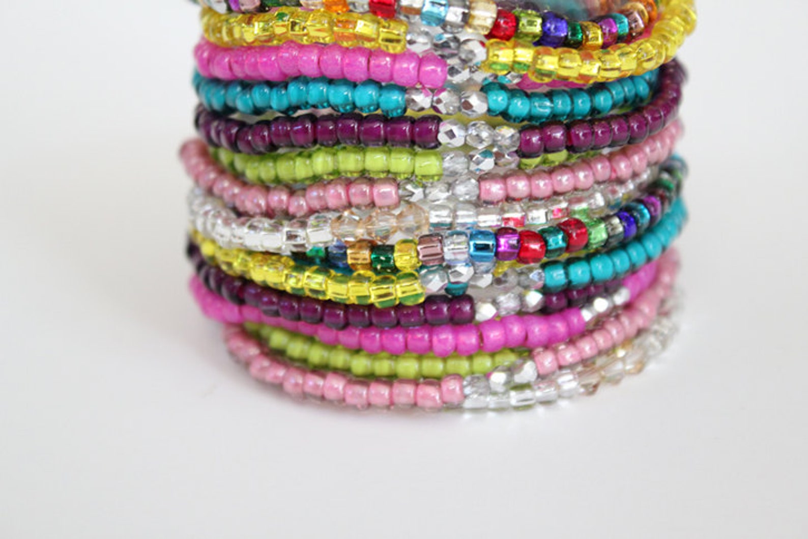 Beaded Bracelets Candy Colored Stacking Bracelets Festival Etsy