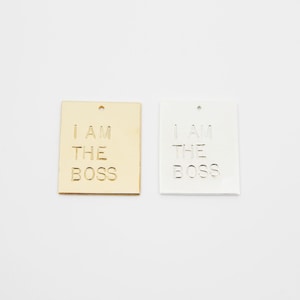 Hand Stamped Necklace I Am The Boss 14k GOLD FILLED or Brass or Sterling As Seen In LuckyMag image 3