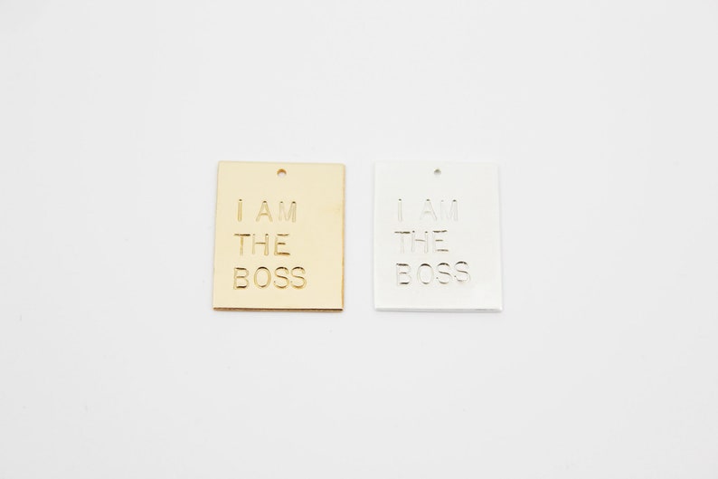 Hand Stamped Necklace I Am The Boss 14k GOLD FILLED or Brass or Sterling As Seen In LuckyMag image 3