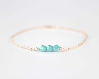 Beaded Bracelet - Sweet Pea - Mint Turquoise