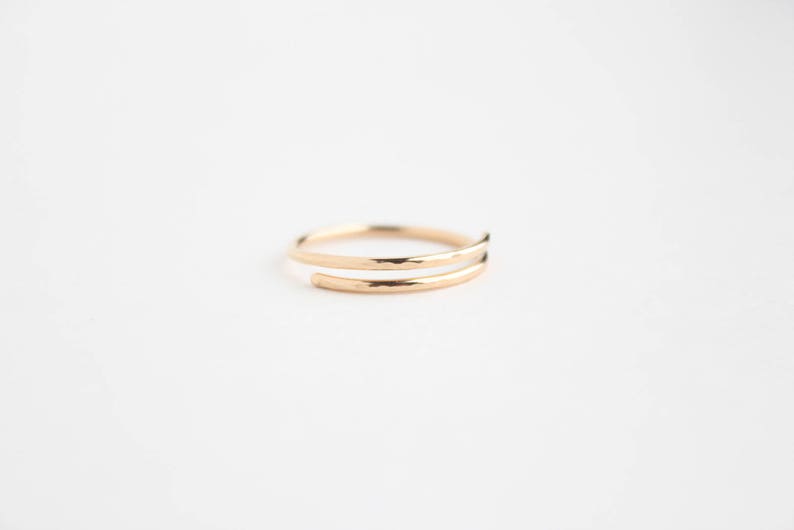 Gold Filled Wrap Ring Thin Band Ring Linea Ring image 2