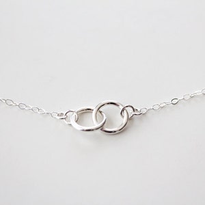 Sterling Silver Double Ring Necklace Eternal Silver image 2