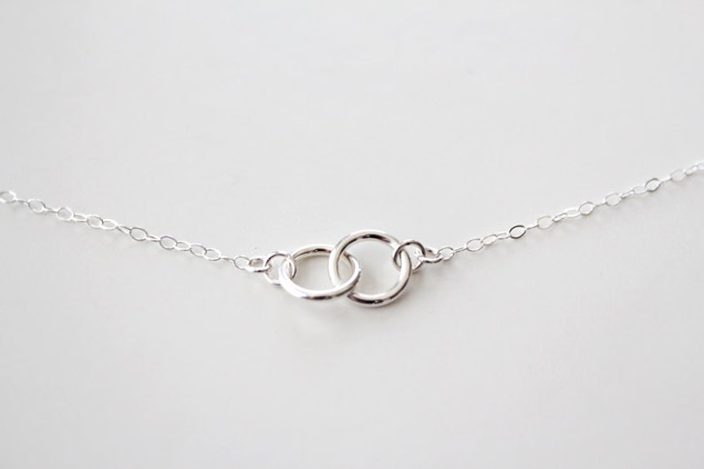 Sterling Silver Double Ring Necklace Eternal Silver image 2