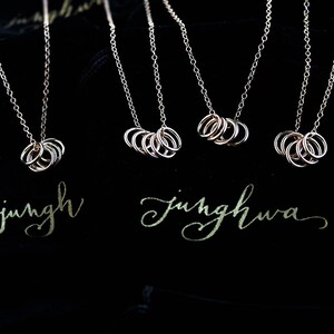 Triple Rings Necklace 14k Gold Filled Rings Sisters image 3