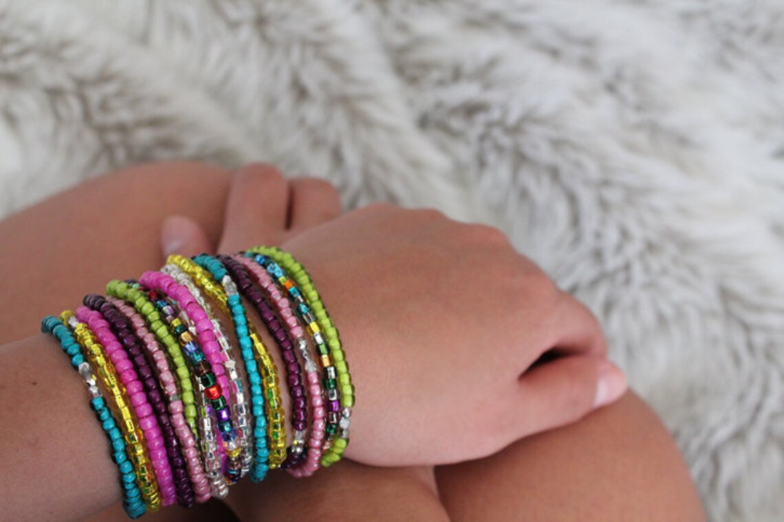 Beaded Bracelets Candy Colored Stacking Bracelets Festival Etsy