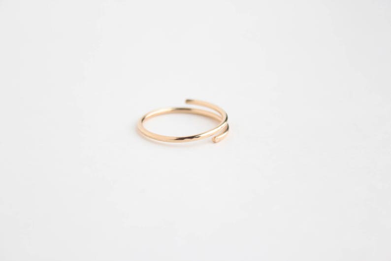 Gold Filled Wrap Ring Thin Band Ring Linea Ring image 3