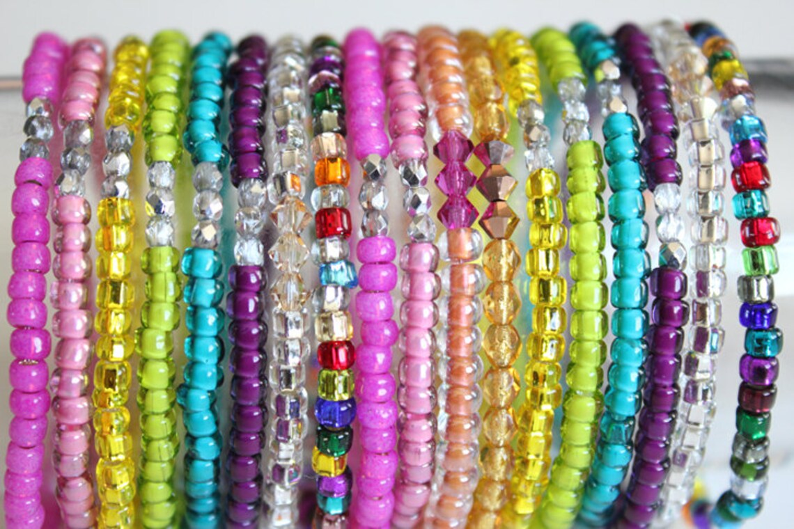 Beaded Bracelets Candy Colored Stacking Bracelets Festival Etsy