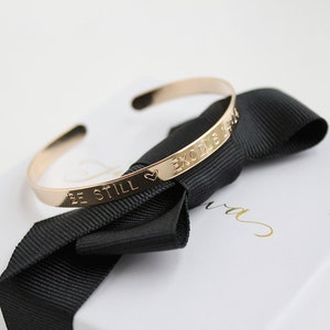 Cuff Bracelet Custom Hand Stamped Cuff 14k GOLD FILLED Bridal Party Gift Set image 7
