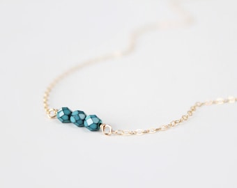 Beaded Necklace - Sweet Pea - Turquoise Howlite