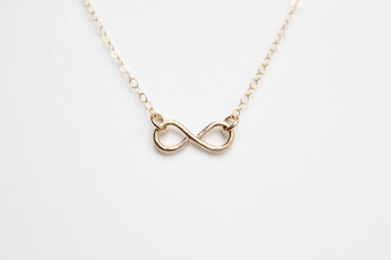 Tiny Infinity Necklace Hand Forged Figure Eight image 2