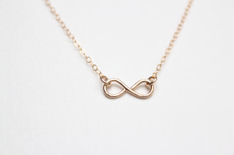 Tiny Infinity Necklace Hand Forged Figure Eight image 1