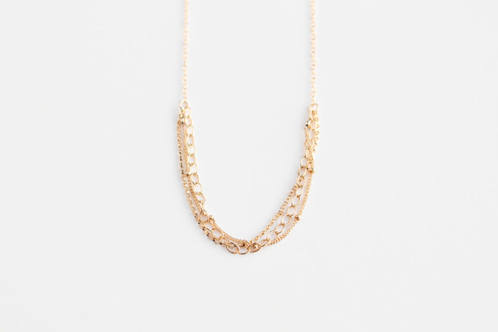 Multi Chain Necklace 14k Gold Filled or Sterling Silver Etsy