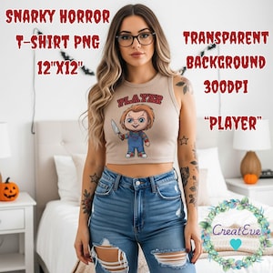 Killer Doll Halloween T-Shirt Design | Snarky Slasher Shirt DTF | Cute Horror PNG | Scary Movie Sublimation | Halloween Digital Download