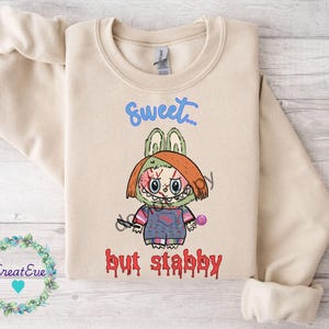 Hand Drawn Monster Doll & Killer Doll Halloween T-Shirt Design | Snarky Spooky Shirt DTF | Cute Horror PNG | Halloween Digital Download