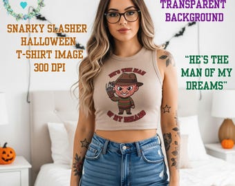 T-shirt Halloween tueur de rêves | Chemise fantasmagorique Snarky DTF | Mignonne horreur PNG | Téléchargement numérique Halloween | Sublimation de film vintage