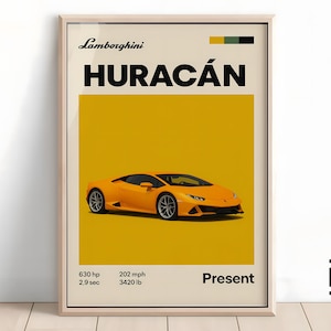 Lamborghini Huracan Poster - Supercar Wall Art for Car Enthusiasts, Iconic Automotive Decor, Perfect Gift for Lamborghini Fans and Lovers