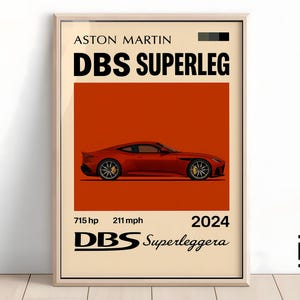 Aston Martin DBS Poster - Supercar Wall Art for Car Enthusiasts, Iconic Automotive Decor, Perfect Gift for Aston Martin Fans and Lovers