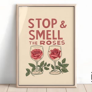 Rosé Print | Retro Wine Poster | Bar Cart Drink Pun Art | Trendy Wall Decor | Digital Download for Wine Lovers