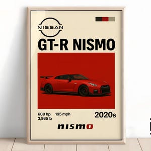 Nissan GT-R NISMO Poster - Supercar Wall Art for Car Enthusiasts, Iconic Automotive Decor, Perfect Gift for Nissan Fans and Lovers