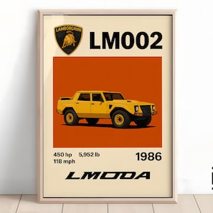 Lamborghini LM002 Poster - Supercar Wall Art for Car Enthusiasts, Iconic Automotive Decor, Perfect Gift for Lambo Fans and Lovers