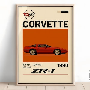 Corvette ZR-1 Poster - Supersportwagen-Wandkunst für Auto-Enthusiasten, kultige Corvette-Dekoration & perfektes Geschenk für Fans