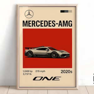 Mercedes-AMG ONE Poster - Supercar Wall Art for Car Enthusiasts, Iconic Automotive Decor, Perfect Gift for Mercedes-AMG Fans and Lovers