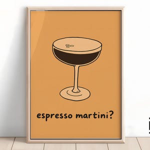 Impresión de Espresso Martini: póster de cócteles y arte de bar para decoración del hogar, descarga digital, decoración de pared con bebidas