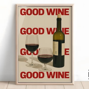 Wine Print Cocktail Poster | Retro Alcohol Art for Bar Cart | Minimalist Wall Decor | Trendy Gallery Wall Digital Download