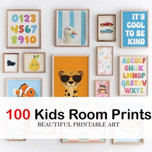Stampe per la cameretta dei bambini / 100 set di stampe da parete digitali da scaricare / Decorazioni per la cameretta dei bambini e la sala giochi / Arte eccentrica ed eclettica per bambini