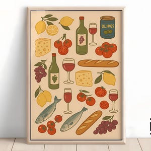 Girl Dinner Print: Retro Kitchen Poster (Digital Download)