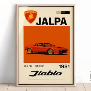 Lamborghini Jalpa Diablo Poster - Supercar Wall Art for Car Enthusiasts, Iconic Automotive Decor, Perfect Gift for Lambo Fans and Lovers