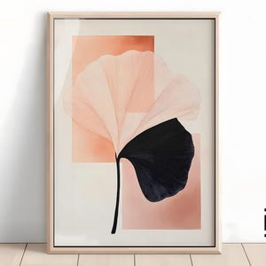 Abstract Botanical Art Print | Modern Floral Wall Art for Bedroom & Living Room Decor | Mid Century Style Home Decor