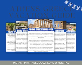 Athen Griechenland Printable Travel Guide | 5-seitiges digitales PDF für Kunden | Griechenland Reiseplan für Reiseplaner