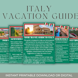 Italy Travel Guide PDF – 5 Page Vacation Planner for Italy Trip