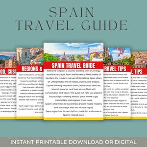 Spanien Reiseführer | 5-seitiges druckbares & digitales Kundenpaket | Barcelona, Madrid